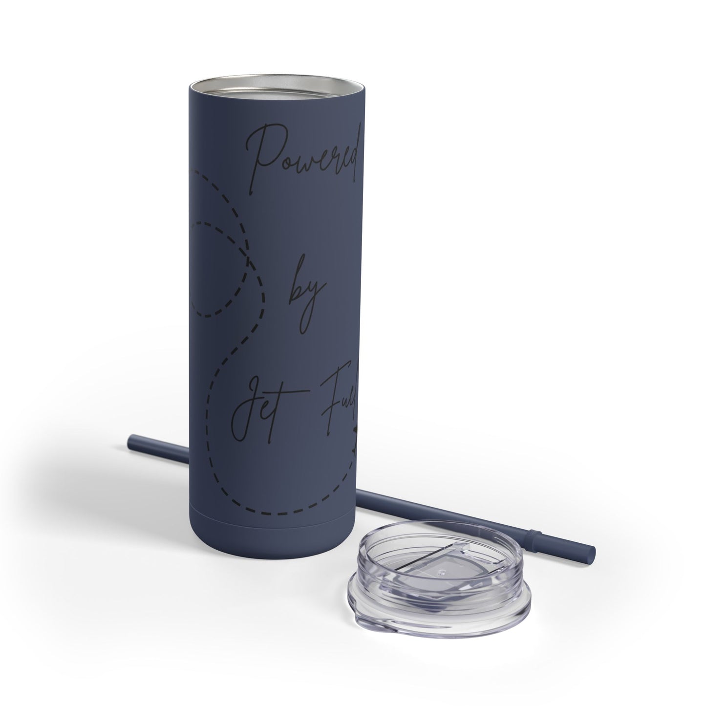 Powered by Jet Fuel- Green Matte Skinny Tumbler