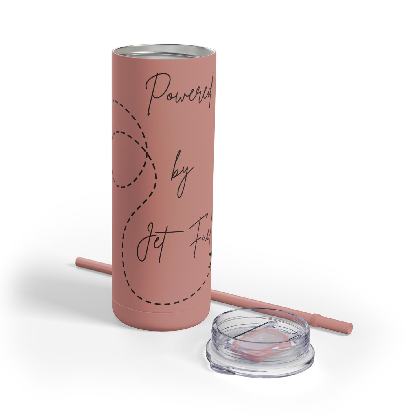 Powered by Jet Fuel- Green Matte Skinny Tumbler