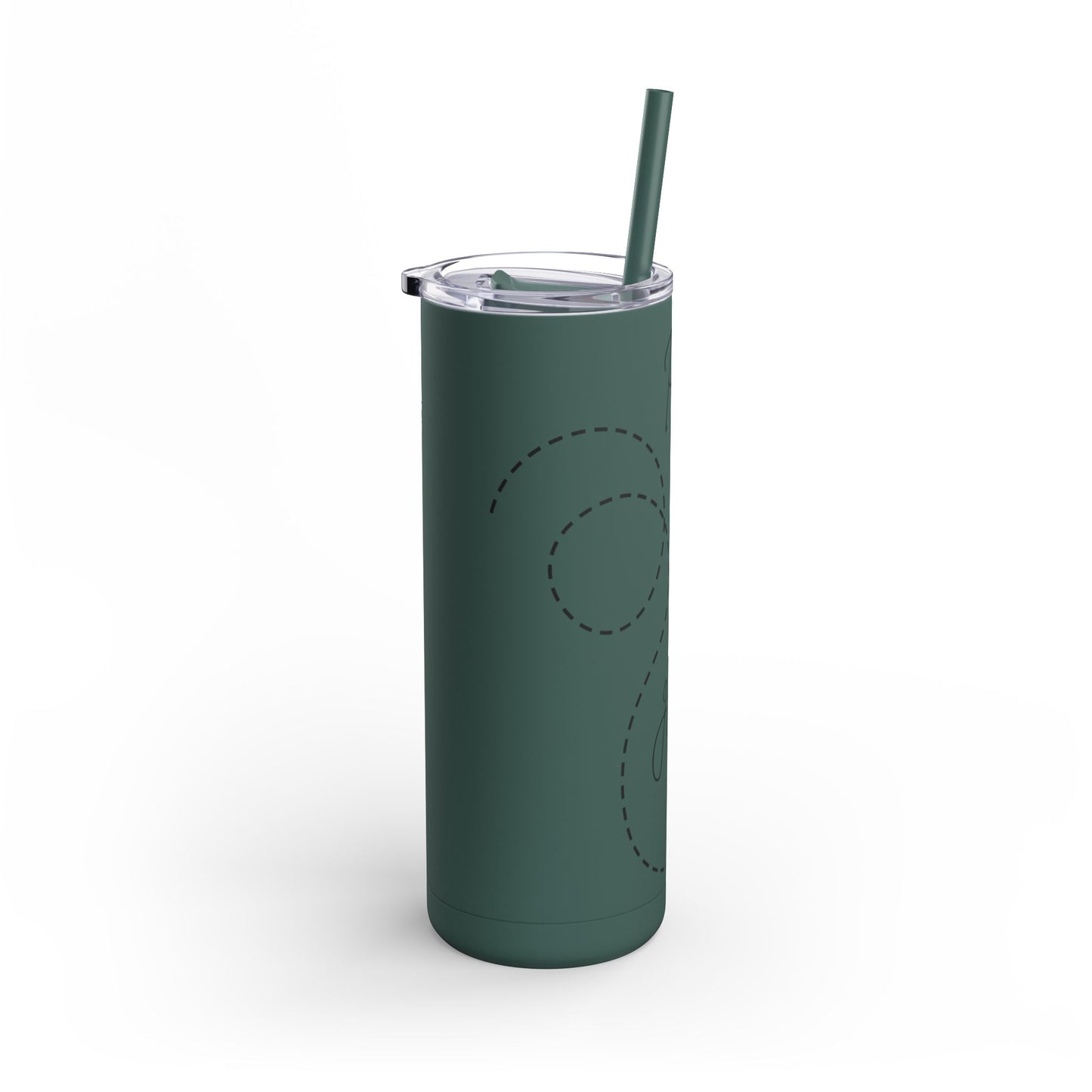 Powered by Jet Fuel- Green Matte Skinny Tumbler