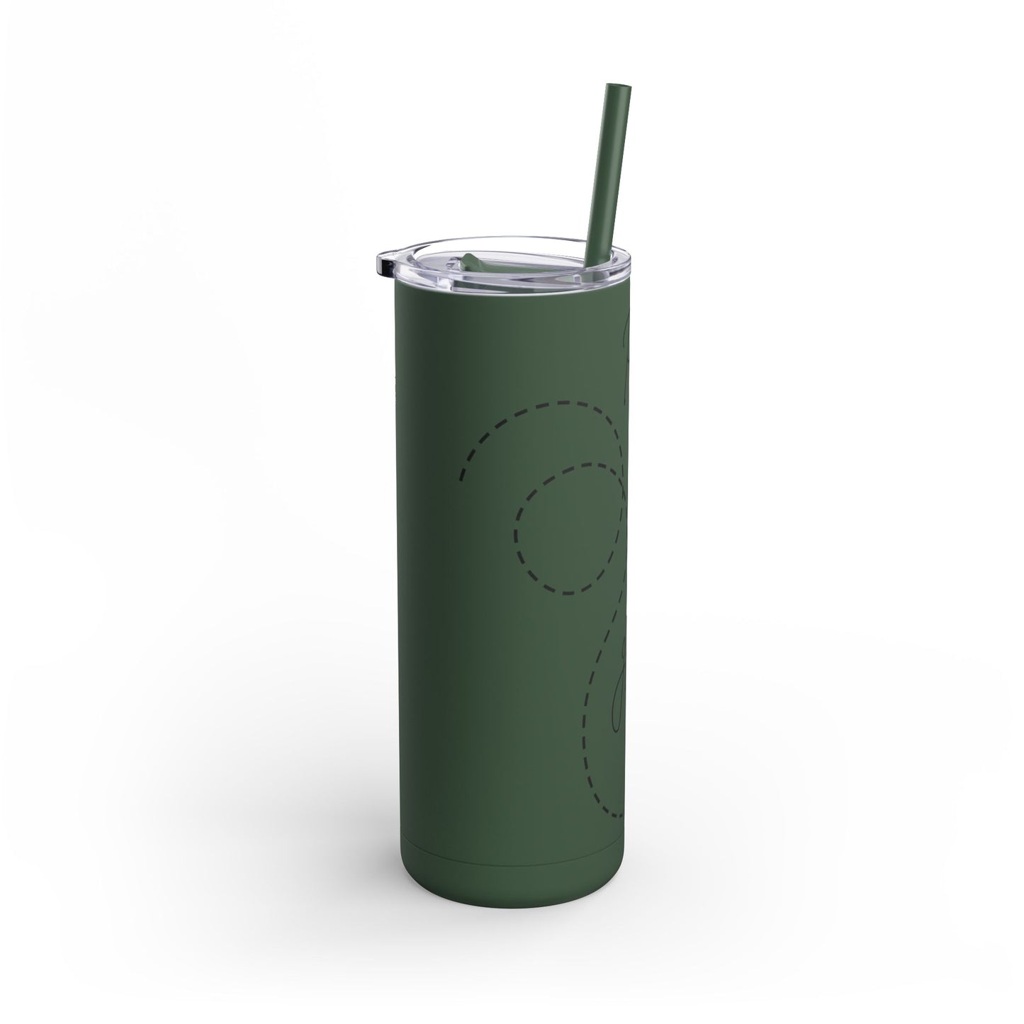 Powered by Jet Fuel- Green Matte Skinny Tumbler