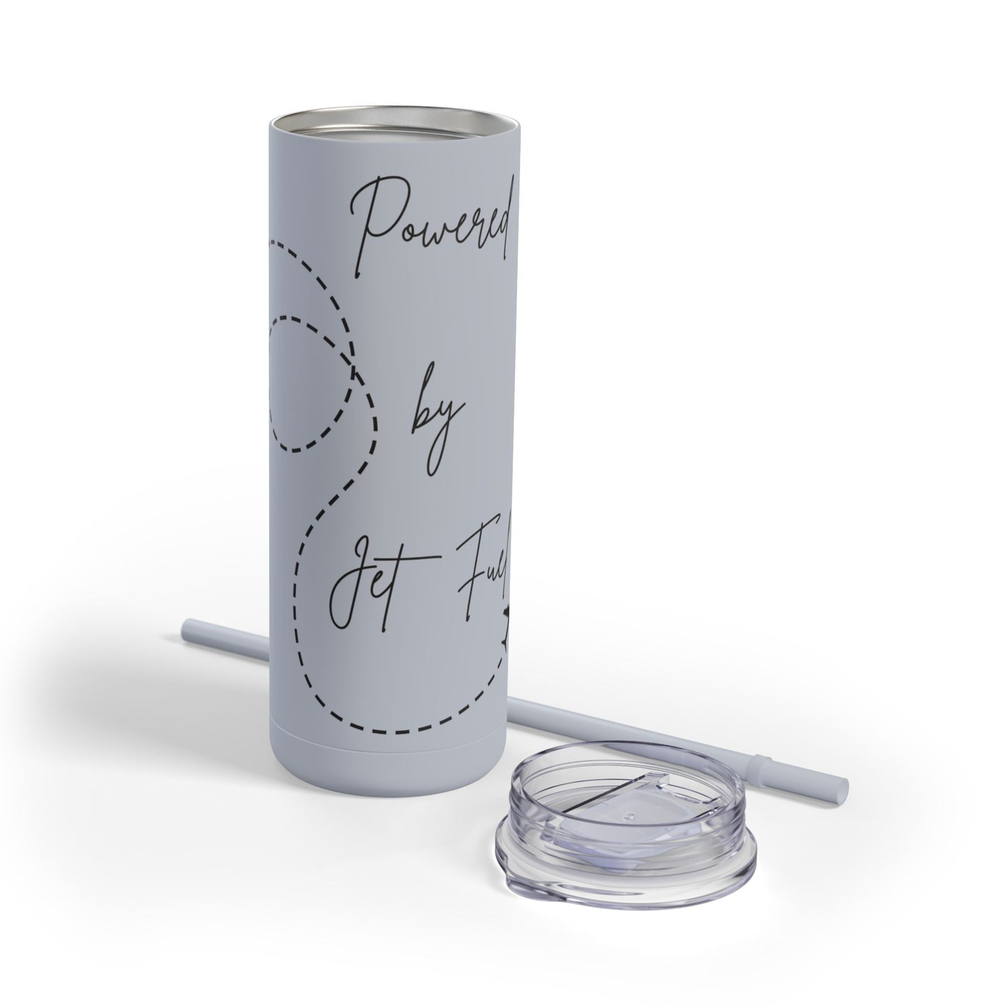 Powered by Jet Fuel- Green Matte Skinny Tumbler